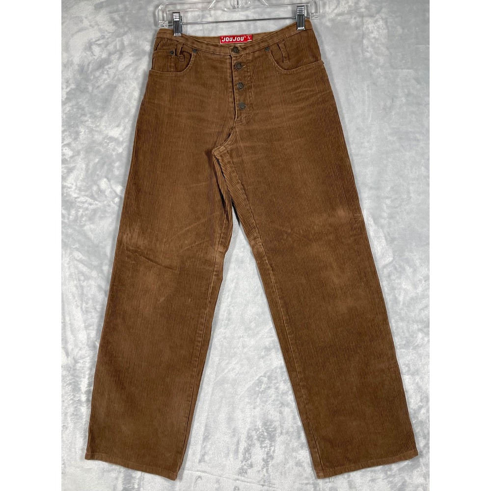 Vintage Joujou Brown Wide Wale Corduroy Button Fly Straight Leg Pants 3/4 52-274